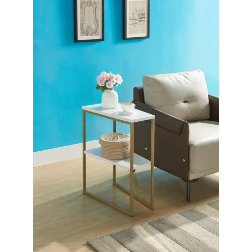 Chairside Table - White and Gold