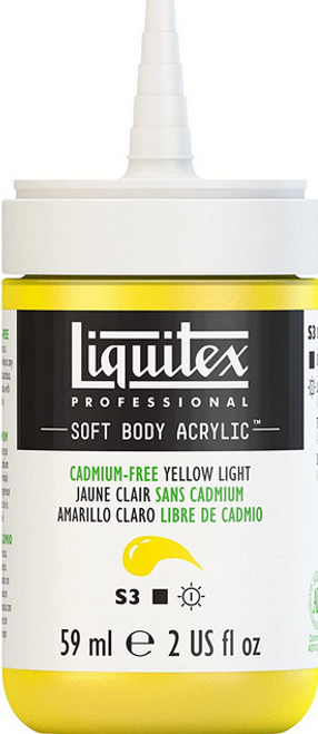 Soft Body Acrylic Paint, 2 oz, Cadmium-Free Yellow Light