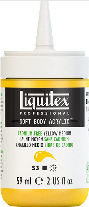 Soft Body Acrylic Paint, 2 oz, Cadmium-Free Yellow Medium