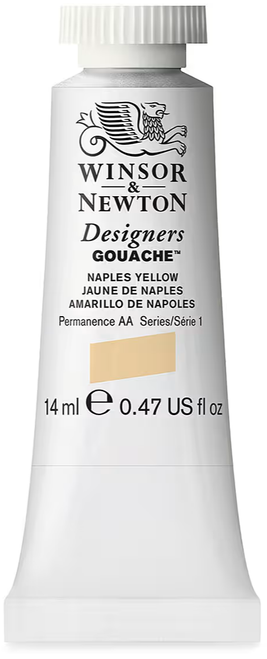 Winsor & Newton Designers Gouache Paint, 14ml, Naples Yellow