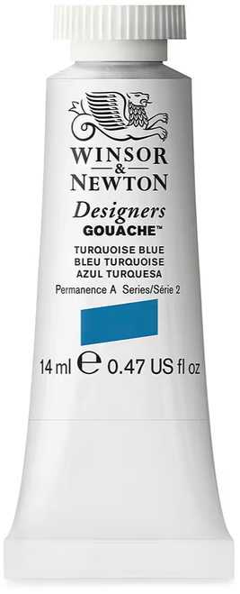 Winsor & Newton Designers Gouache Paint, 14ml, Turquoise Blue
