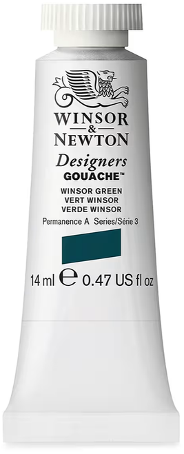 Winsor & Newton Designers Gouache Paint, 14ml, Winsor Green