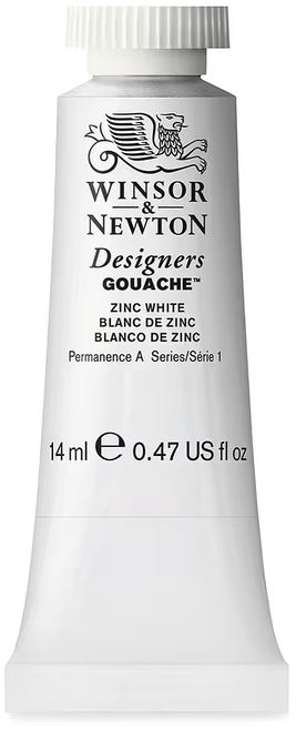 Winsor & Newton Designers Gouache Paint, 14ml, Zinc White