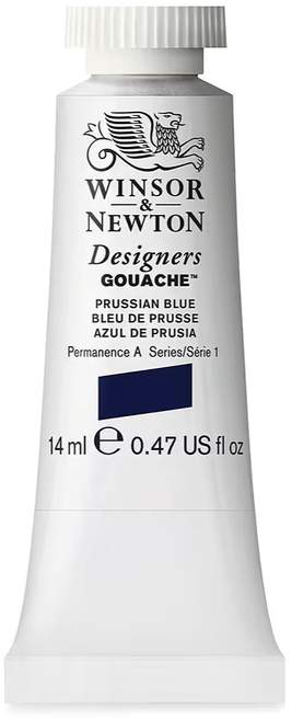 Winsor & Newton Designers Gouache Paint, 14ml, Prussian Blue