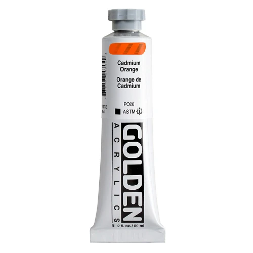 Golden Heavy Body Artist Acrylic Paint, Cadmium Orange, Series 8, 2 fl. oz. (59 ml) Tube