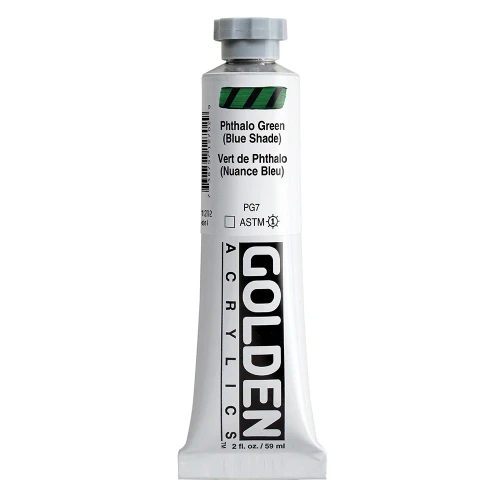 Golden Heavy Body Artist Acrylic Paint, Phthalo Green (Blue Shade), Series 4, 2 fl. oz. (59 ml) Tube