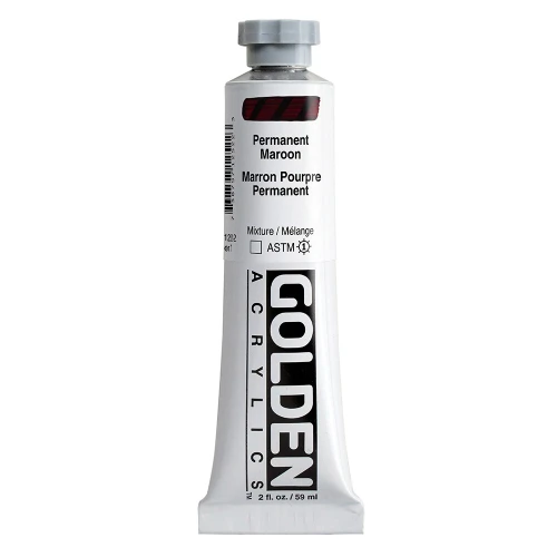 Golden Heavy Body Artist Acrylic Paint, Permanent Maroon, Series 7, 2 fl. oz. (59 ml) Tube