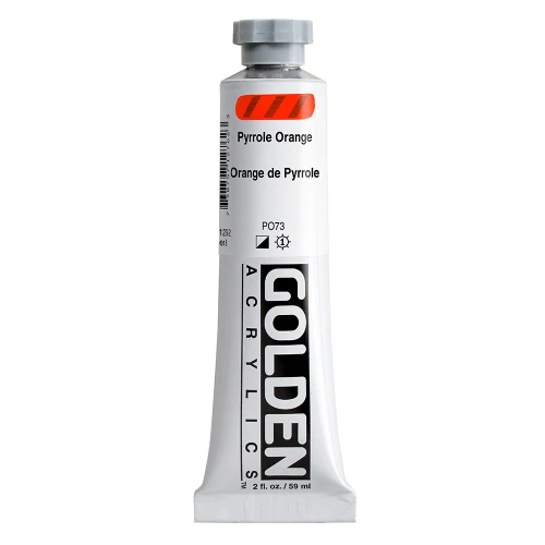 Golden Heavy Body Artist Acrylic Paint, Pyrrole Orange, Series 8, 2 fl. oz. (59 ml) Tube