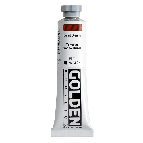 Golden Heavy Body Artist Acrylic Paint, Burnt Sienna, Series 1, 2 fl. oz. (59 ml) Tube