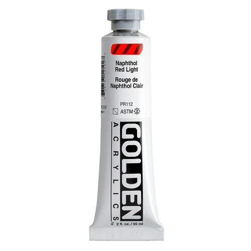 Golden Heavy Body Artist Acrylic Paint, Naphthol Red Light, Series 5, 2 fl. oz. (59 ml) Tube