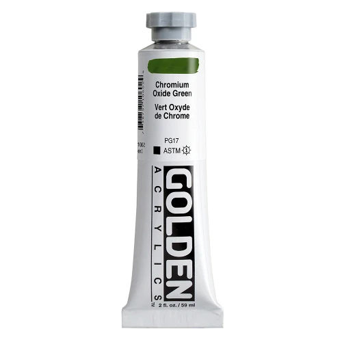 Golden Heavy Body Artist Acrylic Paint, Chromium Oxide Green, Series 3, 2 fl. oz. (59 ml) Tube