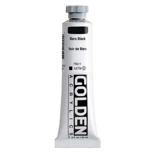 Golden Heavy Body Artist Acrylic Paint, Mars Black, Series 1, 2 fl. oz. (59 ml) Tube