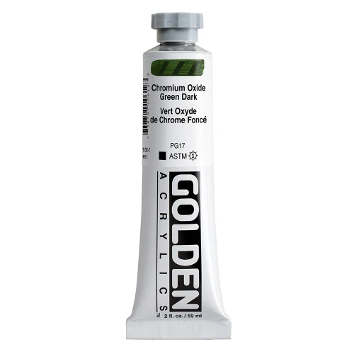 Golden Heavy Body Artist Acrylic Paint, Chromium Oxide Green Dark, Series 3, 2 fl. oz. (59 ml) Tube