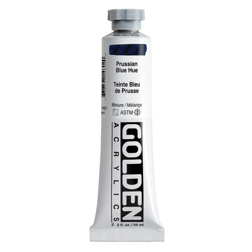 Golden Heavy Body Artist Acrylic Paint, Prussian Blue Hue, Series 4, 2 fl. oz. (59 ml) Tube