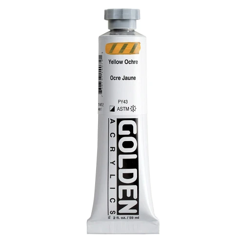 Golden Heavy Body Artist Acrylic Paint, Yellow Ochre, Series 1, 2 fl. oz. (59 ml) Tube