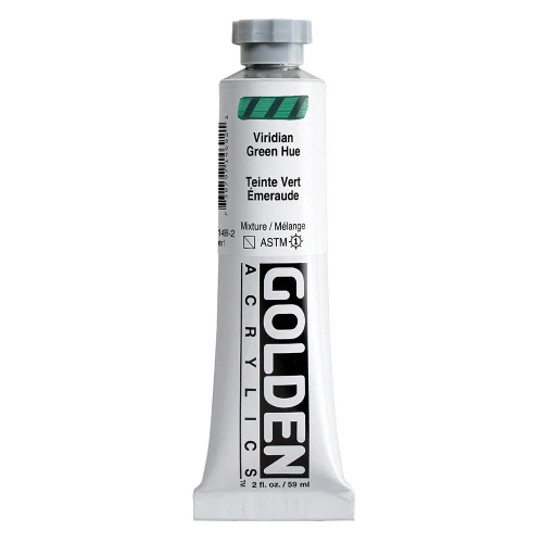 Golden Heavy Body Artist Acrylic Paint, Viridian Green Hue, Series 1, 2 fl. oz. (59 ml) Tube