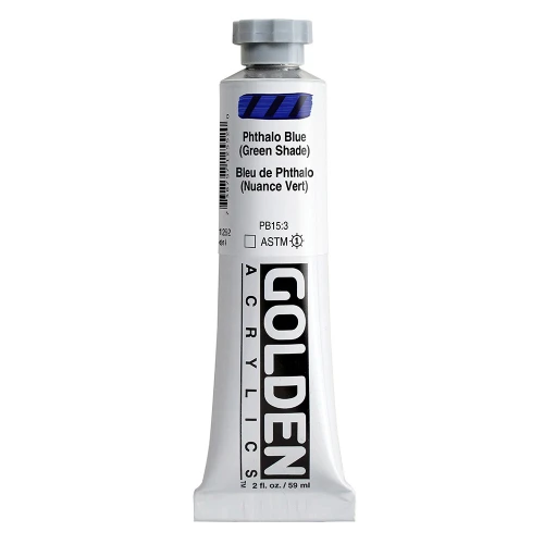 Golden Heavy Body Artist Acrylic Paint, Phthalo Blue (Green Shade), Series 4, 2 fl. oz. (59 ml) Tube