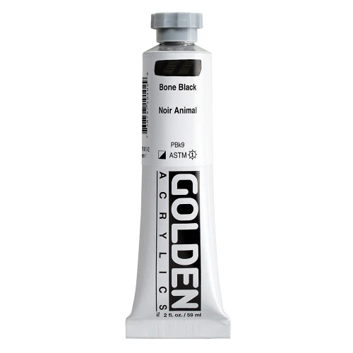 Golden Heavy Body Artist Acrylic Paint, Bone Black, Series 1, 2 fl. oz. (59 ml) Tube