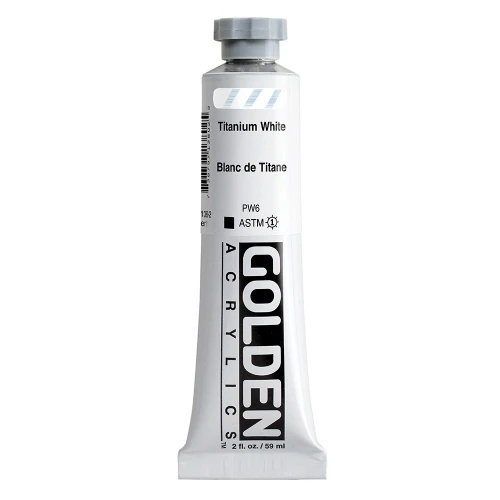 Golden Heavy Body Artist Acrylic Paint, Titanium White, Series 1, 2 fl. oz. (59 ml) Tube