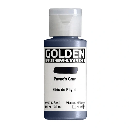 Golden Fluid Artist Acrylic Paint, Payne's Gray, Series 2, 1 fl. oz. (30 ml) Bottle