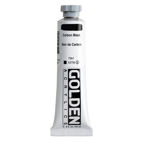 Golden Heavy Body Artist Acrylic Paint, Carbon Black, Series 1, 2 fl. oz. (59 ml) Tube