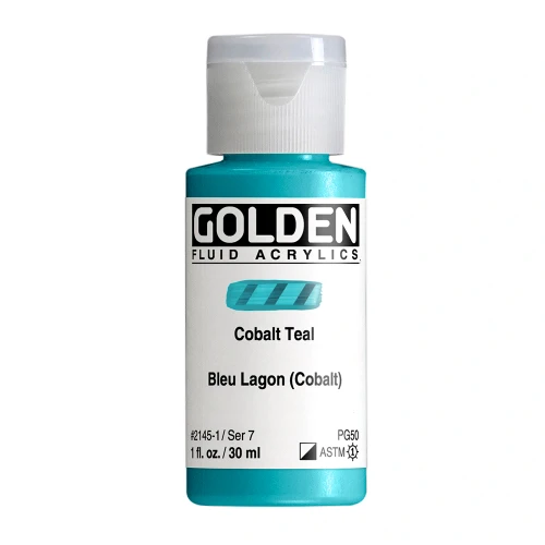 Golden Fluid Artist Acrylic Paint, Cobalt Teal, Series 7, 1 fl. oz. (30 ml) Bottle