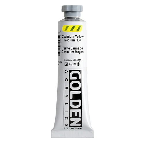 Golden Heavy Body Artist Acrylic Paint, Cadmium Yellow Medium Hue, Series 4, 2 fl. oz. (59 ml) Tube