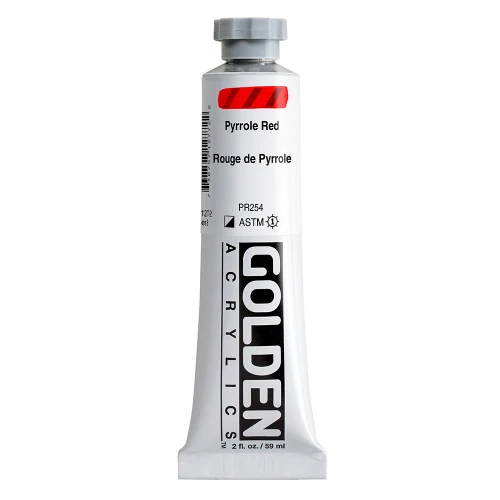 Golden Heavy Body Artist Acrylic Paint, Pyrrole Red, Series 8, 2 fl. oz. (59 ml) Tube