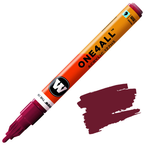 Molotow One4All Acrylic Marker, 2mm Round Tip, Burgundy