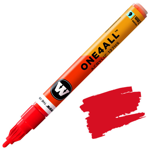 Molotow One4All Acrylic Marker, 2mm Round Tip, Traffic Red