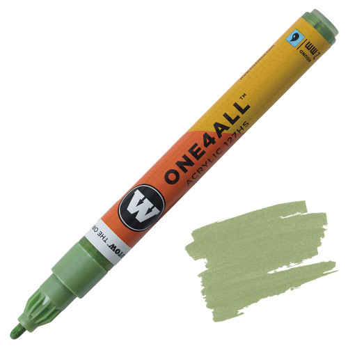 Molotow One4All Acrylic Marker, 2mm Round Tip, Metallic Light Green