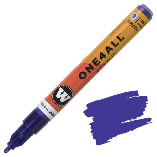Molotow One4All Acrylic Marker, 2mm Round Tip, Violet Dark