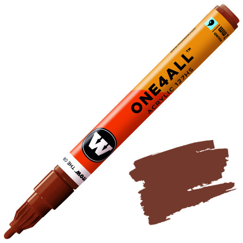 Molotow One4All Acrylic Marker, 2mm Round Tip, Hazelnut Brown