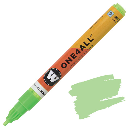 Molotow One4All Acrylic Marker, 2mm Round Tip, Neon Green Fluorescent