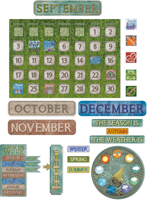 PMG847816 - Curiosity Garden Calendar Bulletin Board Set