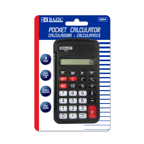 Pocket Calculator 8-Digit with Flip Cover