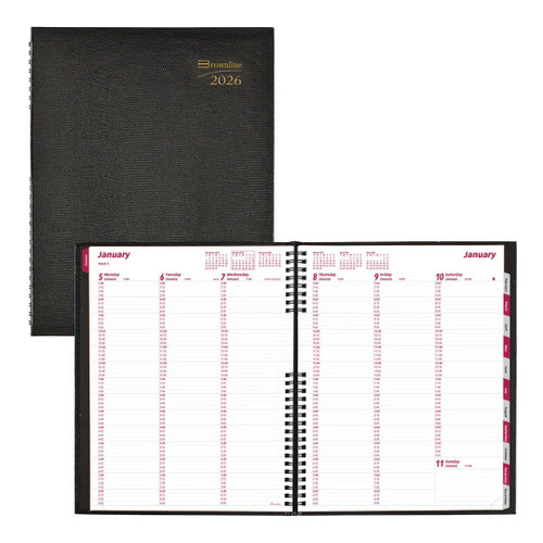 CoilPro Weekly Appointment Book, 2026, Black 11 x 8.5