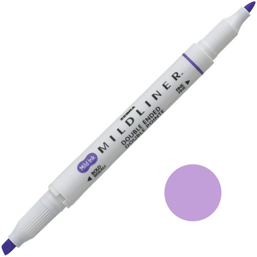 Zebra Mildliner Dual-Tip Creative Highlighter, Fine Bullet Tip & Broad Chisel Tip, Violet