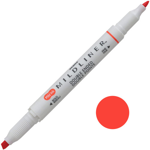 Zebra Mildliner Dual-Tip Creative Highlighter, Fine Bullet Tip & Broad Chisel Tip, Marigold