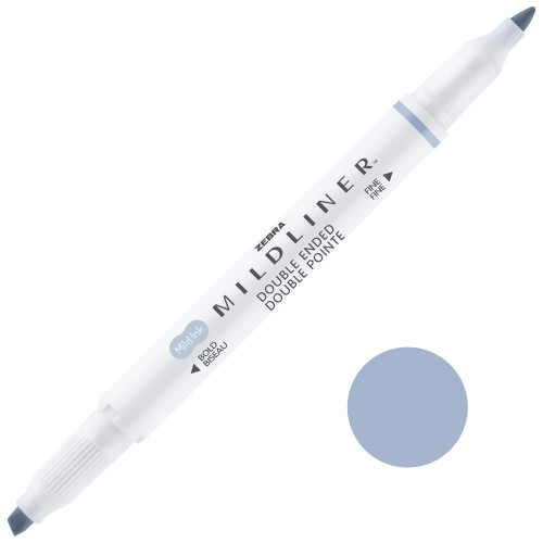 Zebra Mildliner Dual-Tip Creative Highlighter, Fine Bullet Tip & Broad Chisel Tip, Cool Gray