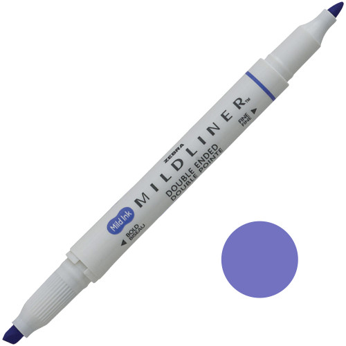 Zebra Mildliner Dual-Tip Creative Highlighter, Fine Bullet Tip & Broad Chisel Tip, Lavender