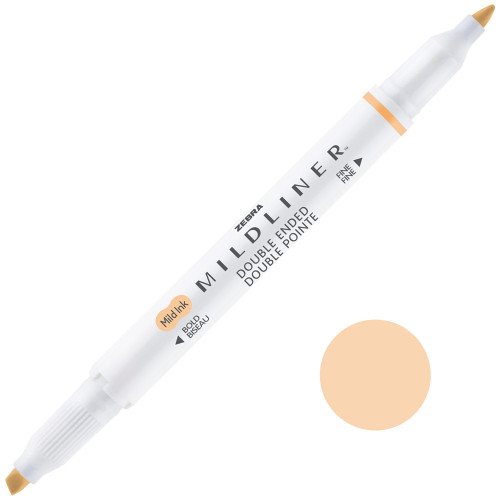 Zebra Mildliner Dual-Tip Creative Highlighter, Fine Bullet Tip & Broad Chisel Tip, Honey Orange