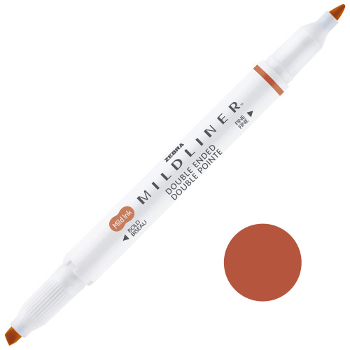 Zebra Mildliner Dual-Tip Creative Highlighter, Fine Bullet Tip & Broad Chisel Tip, Copper