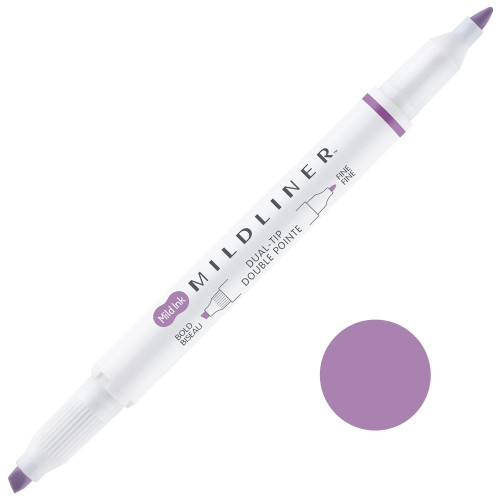 Zebra Mildliner Dual-Tip Creative Highlighter, Fine Bullet Tip & Broad Chisel Tip, Iris