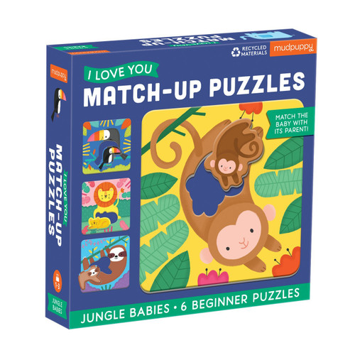 Mudpuppy Jungle Babies I Love You Match-Up Puzzles