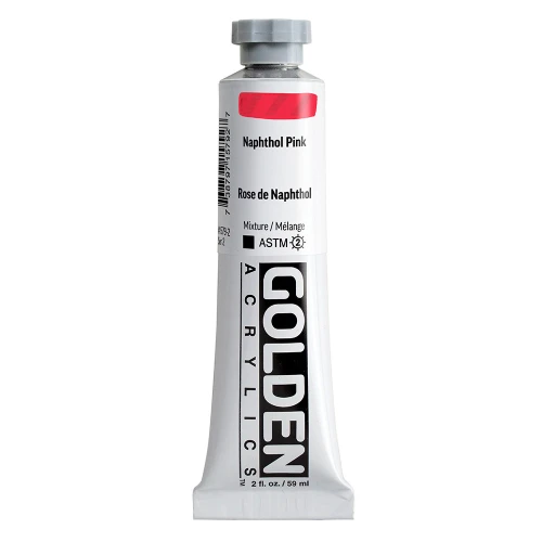 Golden Heavy Body Artist Acrylic Paint, Naphthol Pink, Series 2, 2 fl. oz. (59 ml) Tube