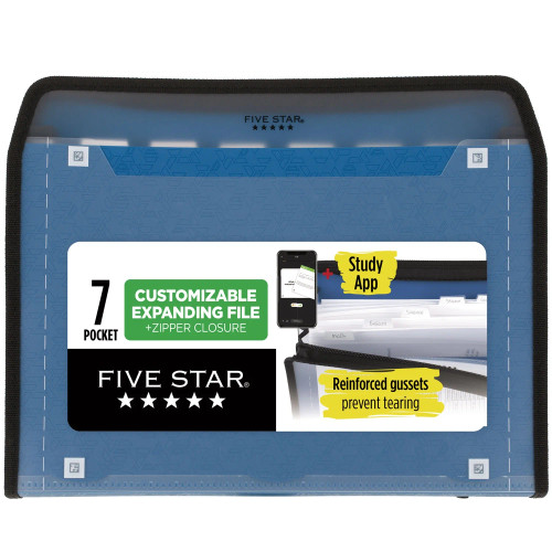 Mead Five Star Expanding File, 7 Sections, Zipper Closure, Letter Size