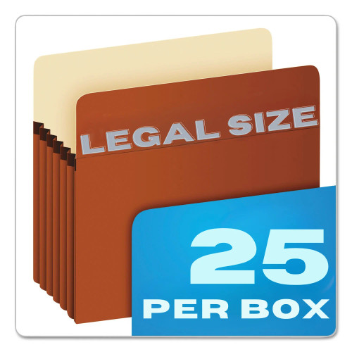 Tops Island Brand File Pocket, Legal, 3-1/2" Expansion, Redrope