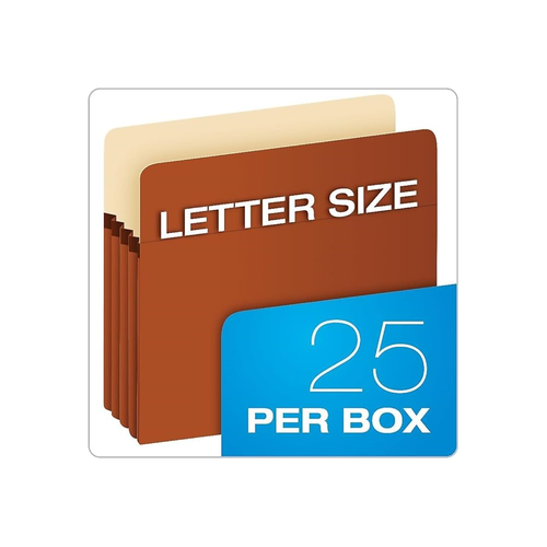 Tops Island Brand File Pocket, Letter, 3-1/2" Expansion, Redrope