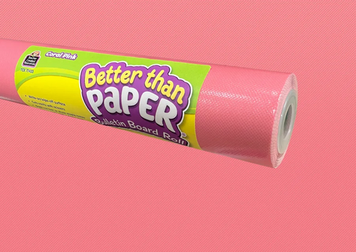 Teacher Created Resources Better Than Paper Bulletin Board Roll, 4' x 12', Coral Pink